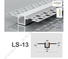 Лінійний LED профіль для гіпсокартону LS-13A (срібло)