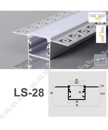 Лінійний LED профіль для гіпсокартону LS-28A (срібло)